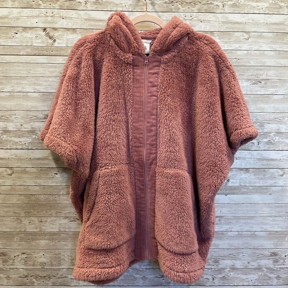 CAbi Jackets & Blazers - CAbi‎ Womens Small Jacket Embrace Topper Dusty Pink Rose Fleece Hooded Zip 4121